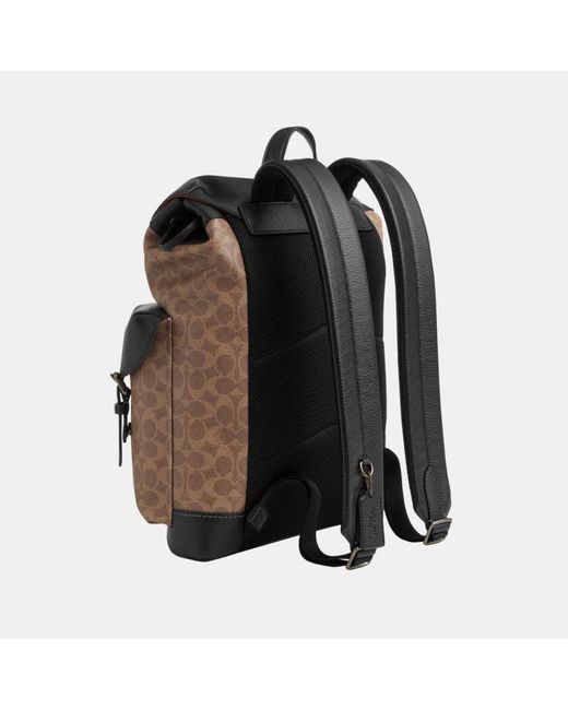 COACH Multicolor Signature Canvas Laptop Backpack for men