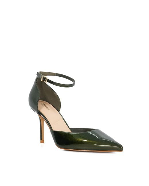 Dune Green Calmness Pointed Toe Ankle Strap Open Courts