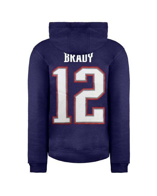 Fanatics Blue Nfl New England Patriots Tom Brady Jumper Name Number Hoodie for men