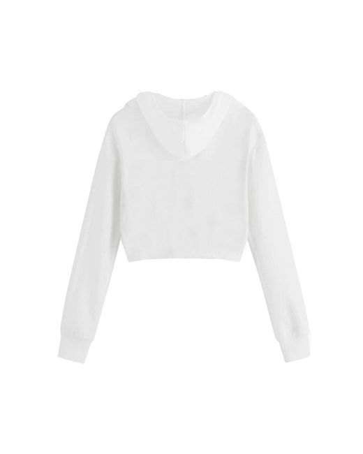 Miso White Cropped Hoodie