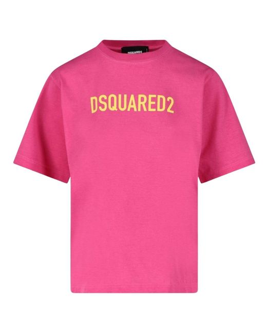 DSquared² Pink Eco Dyed Easy Hot T-Shirt Cotton