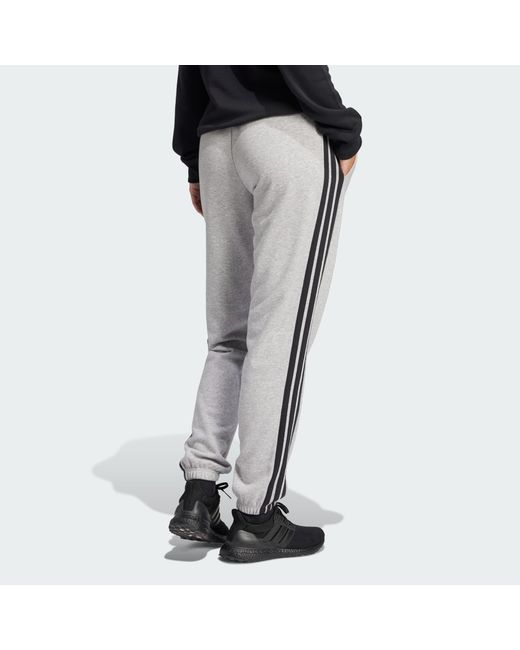 Adidas Originals Black Essentials 3-Stripes French Terry Cuffed Pants