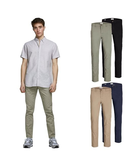 Jack & Jones Multicolor Jack&Jones Multi-Pack Pants, Marco Paspel Pockets Low Rise Chinos, 2 Pack for men
