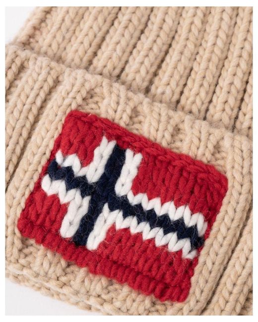 Napapijri White Semiury 5 Bobble Hat
