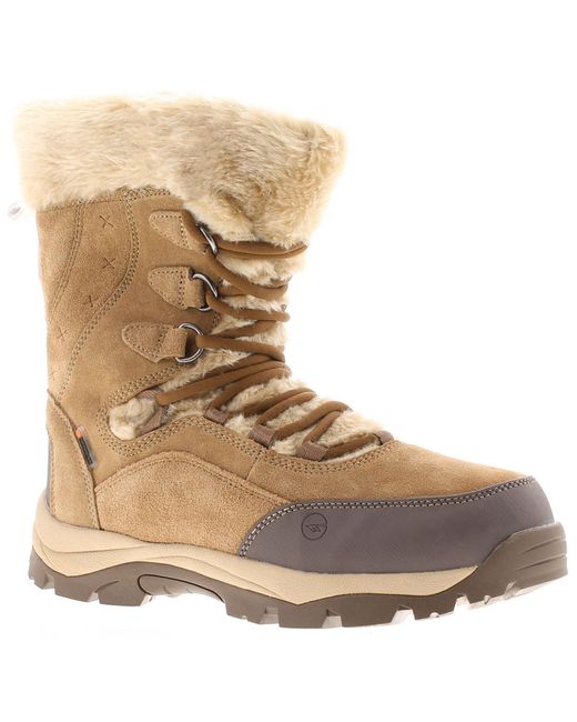 Hi-tec Brown Walking Boots Moritz Waterproof 200 Suede Leather Lace Up Material_Other