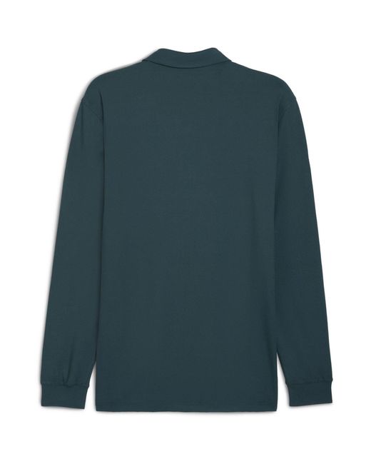 PUMA Green Cloudspun Long Sleeve Midweight Performance Polo Shirt for men