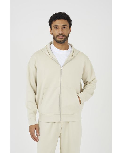 Brave Soul Natural Relaxed Fit Zip Through Hoodie for men