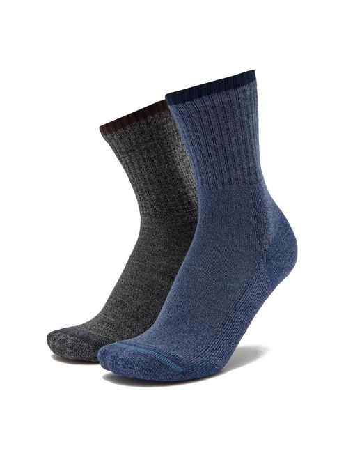 Peter Storm Blue Crew Length Walking Socks For & Hiking, Pack Of 2 for men