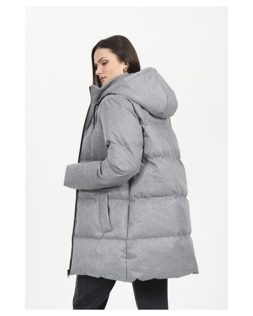 Brave Soul Hooded Padded Puffer Jacket in Grey Lyst UK