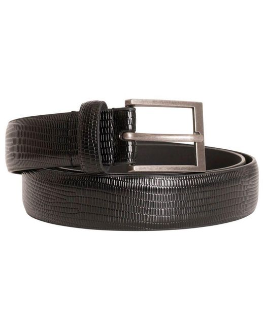 Barney's Originals Black Faux Leather Belt Imitation Leather for men
