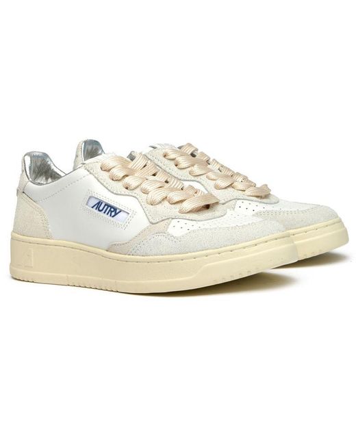 Autry White Medalist Low Trainers