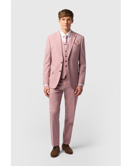 Antique Rogue Pink Single Breasted Long Sleeve Two Button Slim Fit Suit Jacket for men