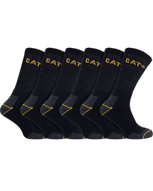 Caterpillar Blue 6 Pack Heavy Duty Work Socks For Steel Toe Boots for men