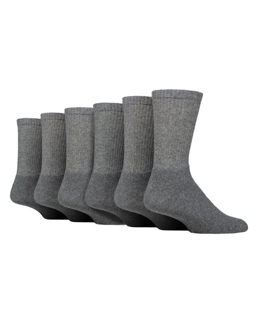 SOCKSHOP TORE Gray 6 Pack Plain Crew Sport Socks for men