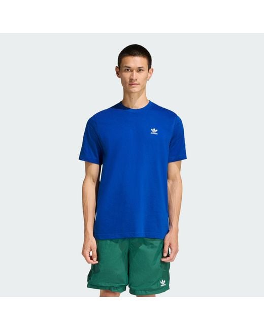 Adidas Originals Blue Trefoil Essentials Tee for men