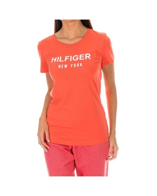 Tommy Hilfiger Red Womenss Short Sleeve Round Neck T-Shirt 1487906329