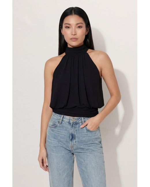 MissPap Blue Premium Chiffon Scarf Neck Top