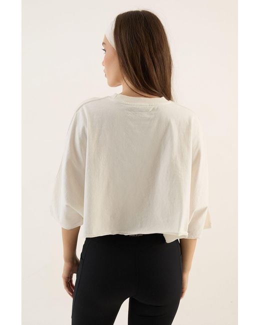 DSGN Studio Natural Heavyweight Washed Oversized Short Sleeve Crop T-Shirt