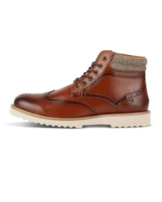 Deakins Brown Leather Lace-Up Boots for men