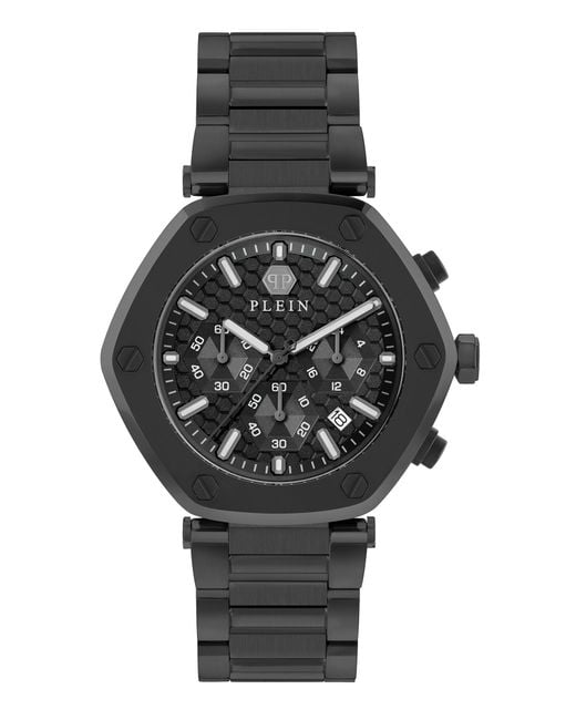 Philipp Plein Black The Hexagon Chrono Watch Pwzba0623 Stainless Steel (Archived) for men