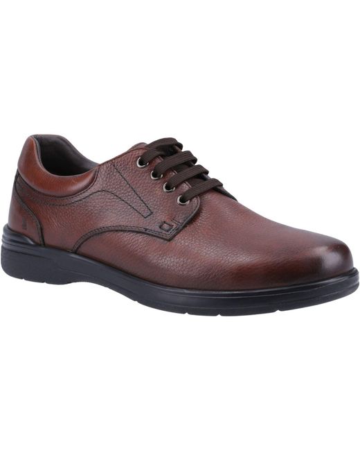 Hush Puppies Brown Marco Leather Lace-Up Shoes for men