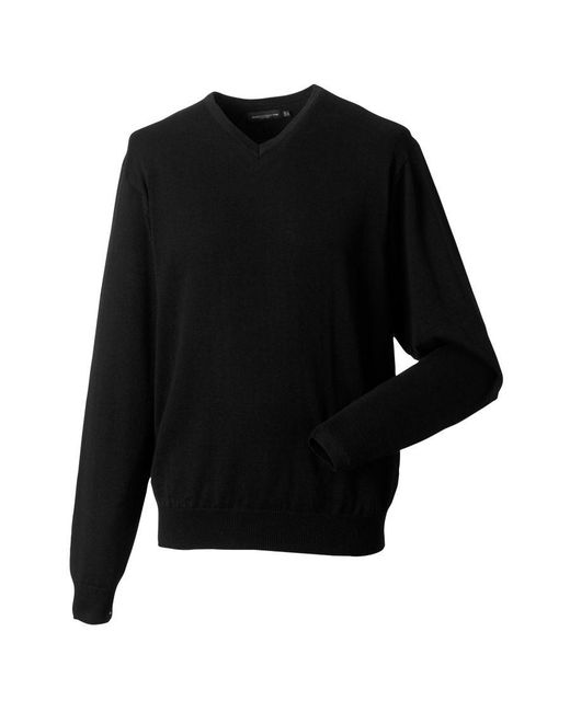 Russell Black Collection V-Neck Knitted Pullover Sweatshirt for men