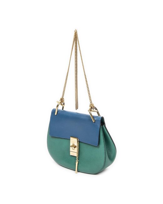 Chloé Blue Small Bicolor Drew Shoulder Bag