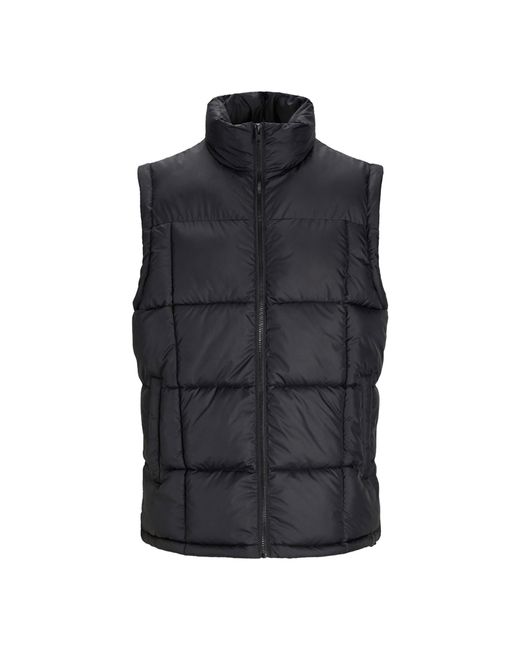 Jack & Jones Black Sleeveless Quilted Gilet Jacket for men