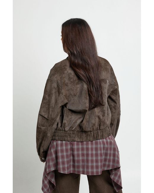 Boohoo Brown Plus Collared Jacket