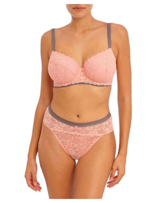 Freya Pink Offbeat Underwired Padded Half Cup Bra