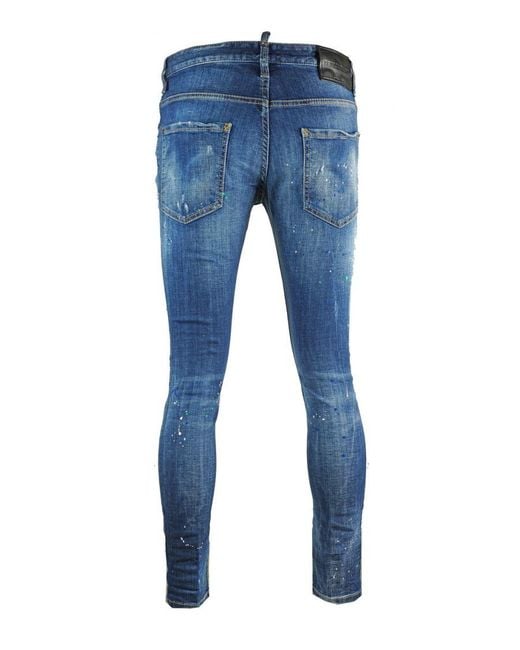 DSquared² Skater Jeans Met Spuitverfeffect in het Blue voor heren