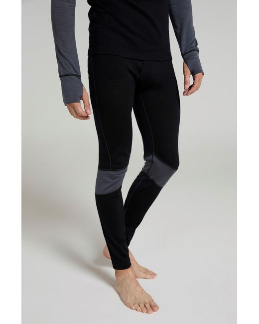 Mountain Warehouse Black 'Ultra' Merino Pants Quick Drying Base Layer Trousers for men