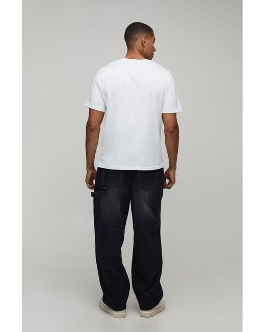 BoohooMAN Black Western Graphic Balloon Fit Jeans for men