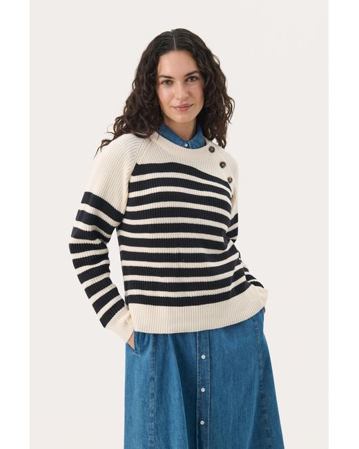 Part Two Pullover Relaxed Fit in het Blue