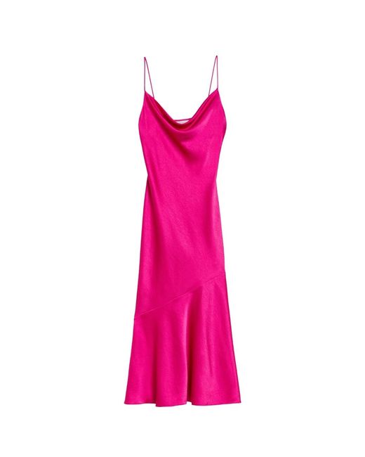 Ted Baker Pink Tunca Satin Cowl Neck Evening Midi Dress