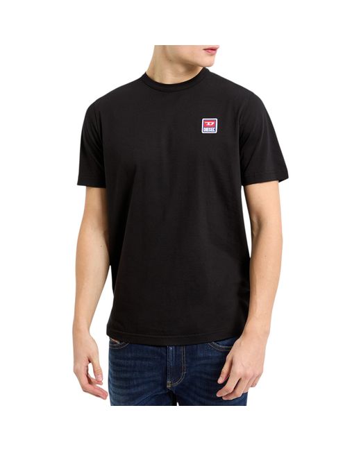 DIESEL Black T Shirts T Just Crew Neck Short Sleeve Regular Fit for men