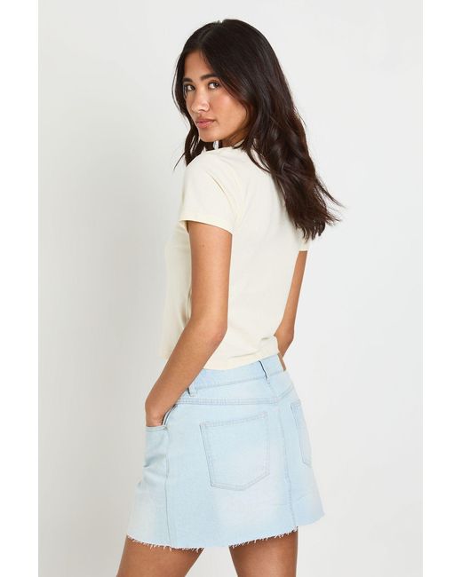 Boohoo Blue Denim Mini Skirt