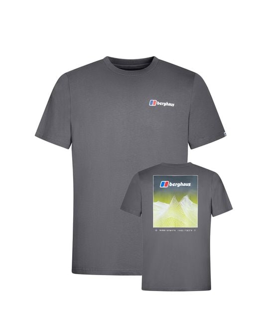 Berghaus Gray Short Sleeve Pinnacle Tee Cotton for men