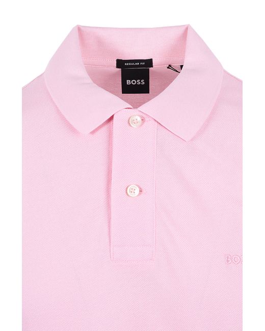 Boss Pink Pallas Polo Open Cotton for men