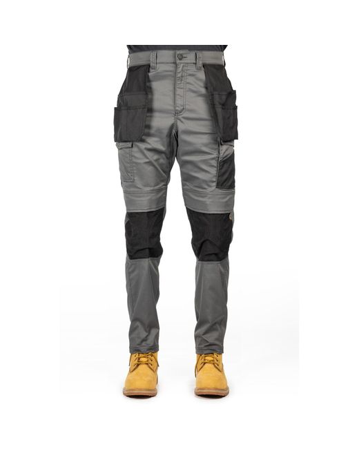 Caterpillar Gray Essential Knee Pocket Stretch Holster Outdoor Trousers for men