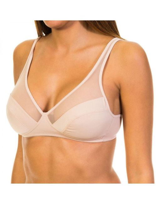 Dim Pink Non-Wired Bra With Elastic Sides 04974