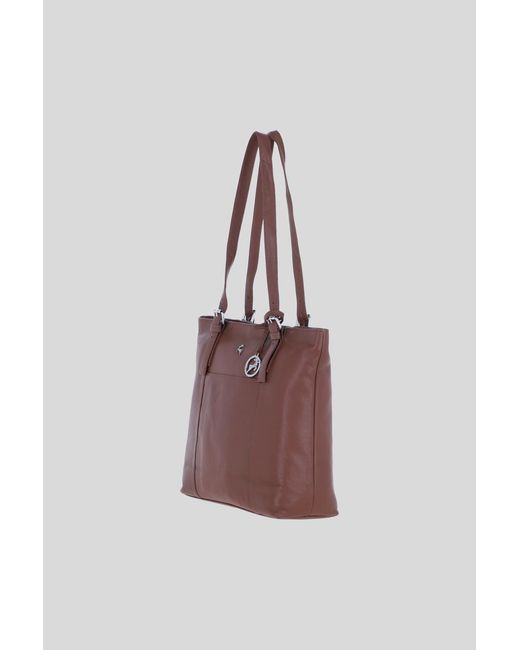 Ashwood Leather Brown 'Athy' Genuine Shoulder Tote Bag With Metallic Charm