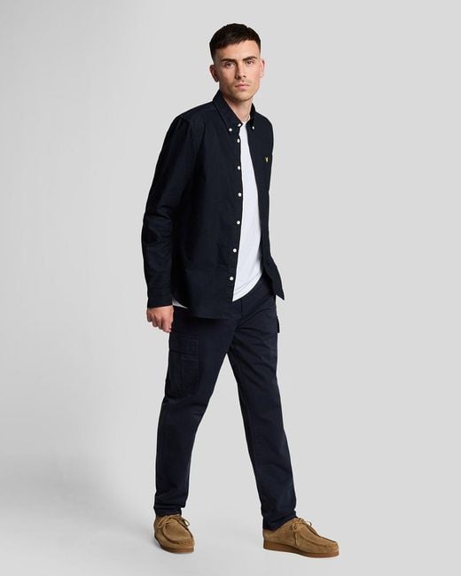 Lyle & Scott Blue Cargo Pocket Trouser for men