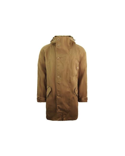 Lacoste Brown Twill Parka Jacket Cotton for men