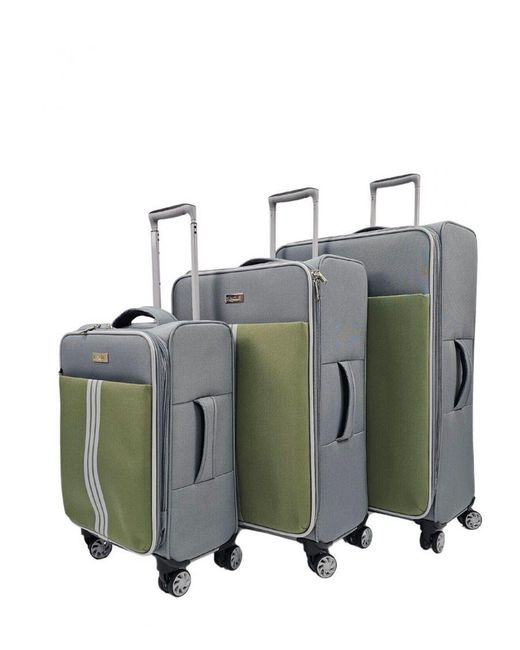 Infinity Leather White Lightweight 4 Wheel Luggage Travel Tsa Suitcases Set Lace