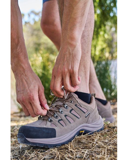 Mountain Warehouse Brown 'Vertex Extreme' Vibram Shoes Waterproof Breathable Walking Sneakers Leather for men