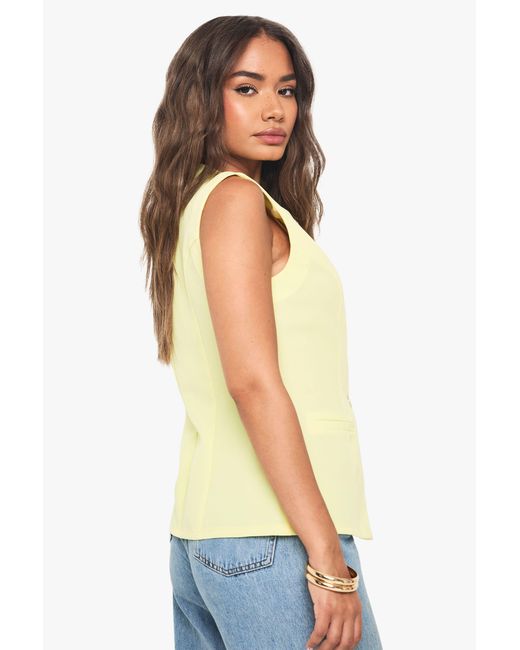 Boohoo White Button Tailored Waistcoat