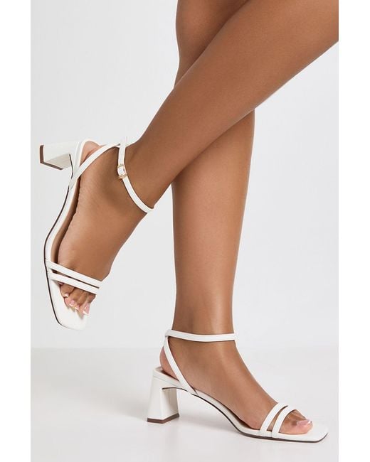 Boohoo Brown Wide Fit Strappy 2 Part Heels