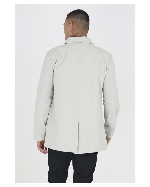 Brave Soul White 'Prince' Lightweight Button Through Mac for men