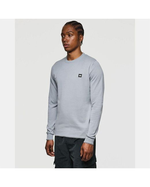 Weekend Offender Gray Solace Fine Gauge Crew Knit Sweater for men